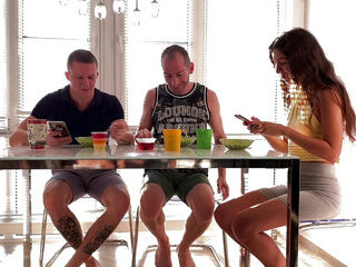 I calmly gave my friend's bf a fellatio under the table - 28