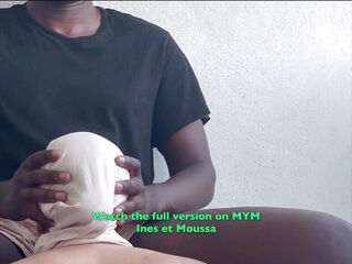 Veiled beurette gargles a monstrous knob for the 1st time when her mommy is not there