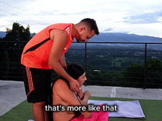 Yoga lesson completes with a cougar boned by her schoolteacher - Tommy Miller