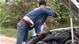 Granny smashes The stud Who immobilized Her Car