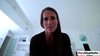 Stepmom Sofie deep-throats stepsons yam-sized cock