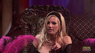 Summoning the demonic towheaded milf turns into an ass-fuck gang-fuck soiree with slew of stiffys and brunettes