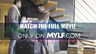 Stepson caresses stepmom's yam-sized mammories to get a blowjob