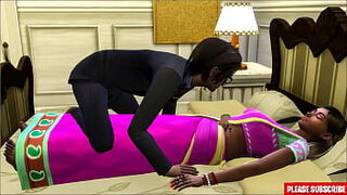 Indian step Mom And her step-son Share The Same apartment And The Same sofa After comes back Home From Work