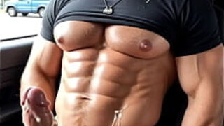 AI-Generated Muscle Studs&colon; Car bj Craving