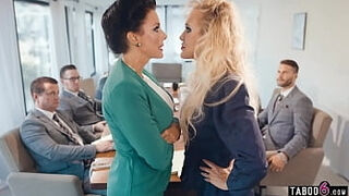 Business woman Brandi enjoy girl-girl fuck-a-thon in the office