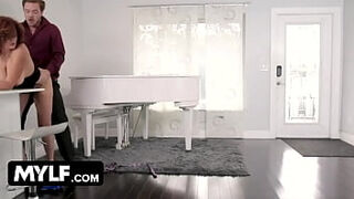 Bustylicious MILF Andi James lures her son and got fucked in the bathroom&period;She gets wild as she got penetrated rigid while her XXL tits&