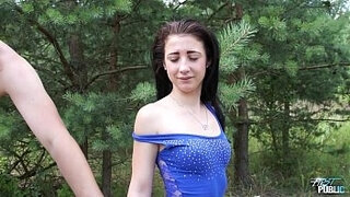 Huge creampie for cheated image model in nature with big cock