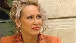 Blonde whore pummeled by two folks at pool