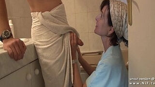 French seduces young fellow with giant jizz-shotgun and gets analyzed