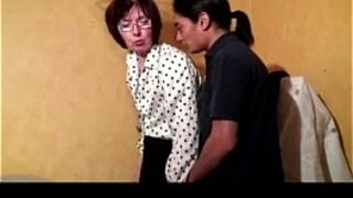 Granny takes stiff jizz-shotguns in her ass