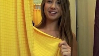 Natural buxomy ababe romped in public switch room