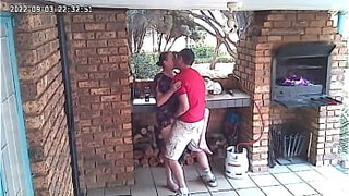 Spy camera &colon; couple caught smashing on the porch of the nature reserve