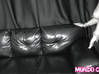 Mature blond ravages youthfull stud on the Couch