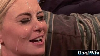 Blonde wife smashed in front of husband