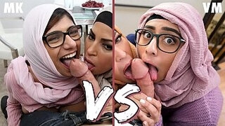 BANGBROS - Mia Khalifa VS Violet Myers&colon; awesome Showdown &lpar;Who was better&quest; You decide&excl;&rpar;