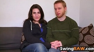 Amazingly spectacular stunner and her beau joining a swingers party