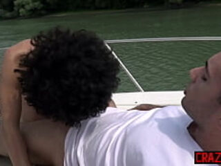 Horny ginormous boobies cougar Stacy Bloom gonzo anal invasion on pals boat after blowjob