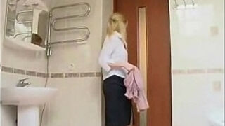 Tight teenie Bathroom Surprise