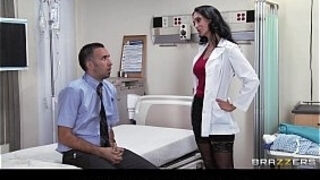 Big-tit brown-haired slut physician Ava Addams rides patient's fuckpole anal