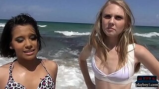 Amateur teenie picked up on the beach and romped in a van