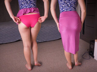 Full Back Panty Line Tease In Long Silk Skirt