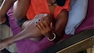 Nice Thot dark-hued cougar fledgling nailing Plump bum and Tits