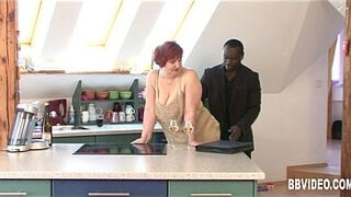 BBW german milf gets plumbed by a black dude