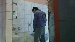German mature gal pounded in public toilet