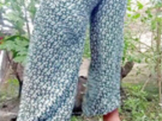 Outdoor Sissy and finggaring in pussy.