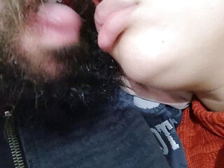 QUICK AND HARD hand-job ON HORNY hard-on WITH THE nasty KISS OF THE BITCH