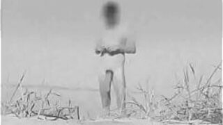 Huge vintage cock at a German nude beach