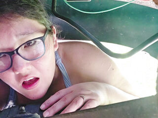 Stepsister tricks stepbrother into quickie during car repair