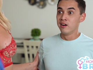 Sexy slender buxom blond MILF lures Her son-in-law & His buddy To Spit-roast Her In super hot Threesome