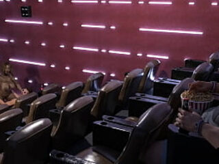 A freak spies on a couple at a video theater. Hentai Game: Kink Maker