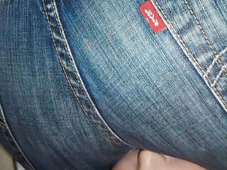 FaceSitting on dummy-doll in jeans