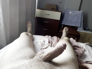Hung Turkish guy edging slowly in couch - BigPonyGuy