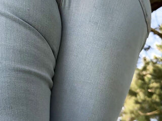 Tight jeans public teasing