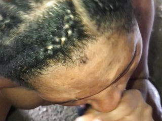 Horny Dominican deepthroating fuck-stick in the bathroom
