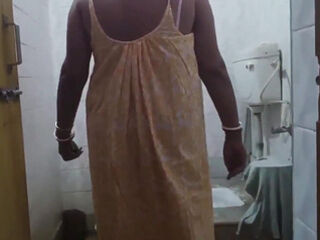 Indian Housewife Nude and bare Bath