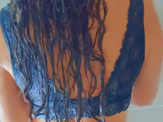 Gorgeous Tanned Latina Girl's take a bathroom after pool day