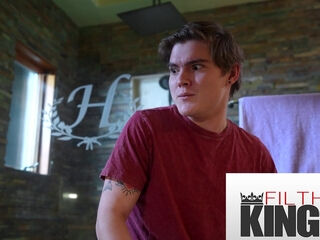 Bombshell platinum-blonde MILF step-mom calls a younger son-in-law to her jakuzzi to have a superb pounding